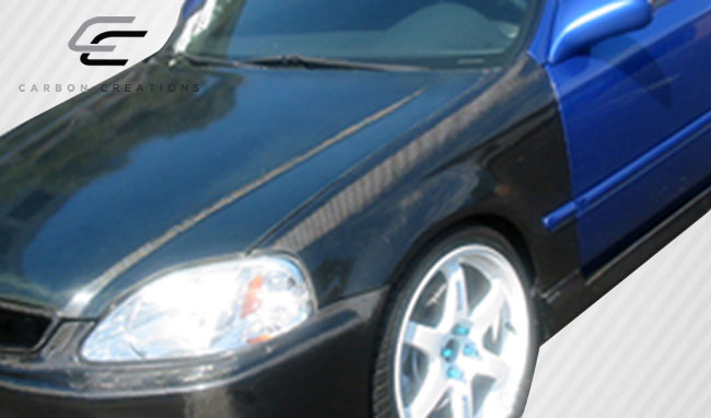 1999-2000 Honda Civic Carbon Creations Dritech OEM Look Hood - 1 Piece