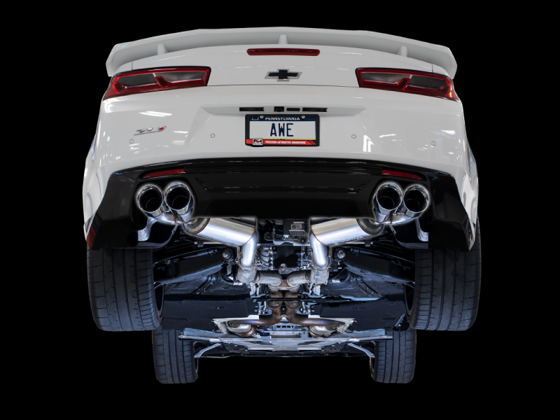 AWE Tuning 16-19 Chevrolet Camaro SS Axle-back Échappement - Édition Touring (Quad Chrome Silver Tips)