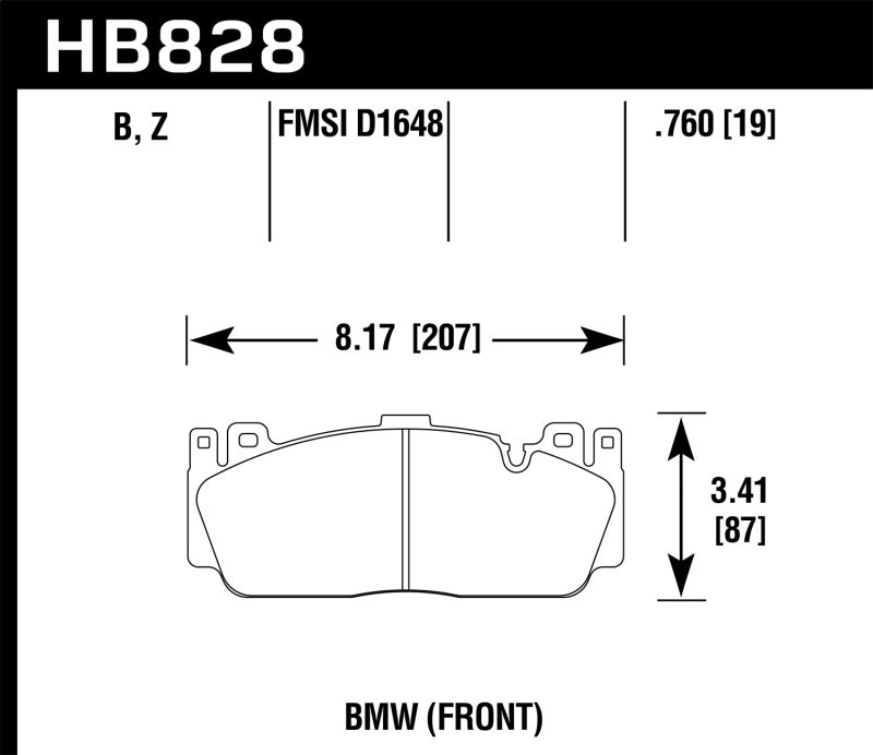 Plaquettes de frein avant céramique performance Hawk 12-17 BMW M6 / 14-17 BMW M6 Gran Coupe / 13-16 BMW M5