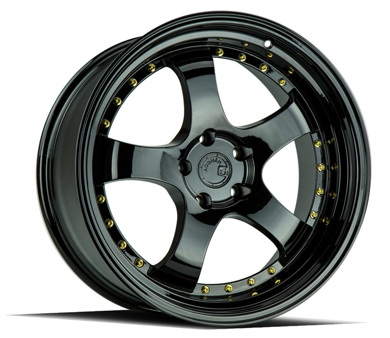 Aodhan AH03 Gloss Black W /Gold Rivets