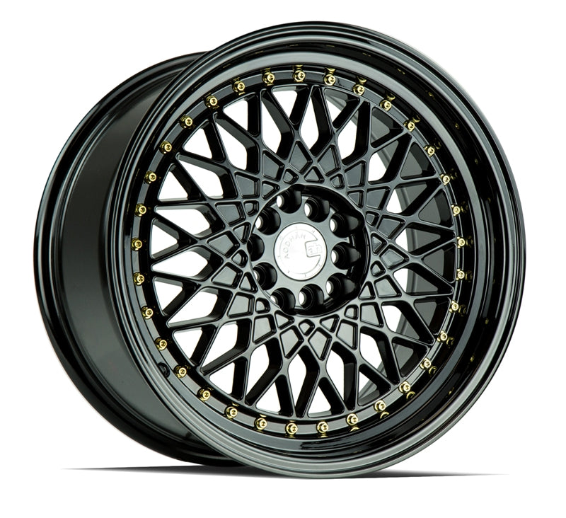 Aodhan AH05 Gloss Black W /Gold Rivets