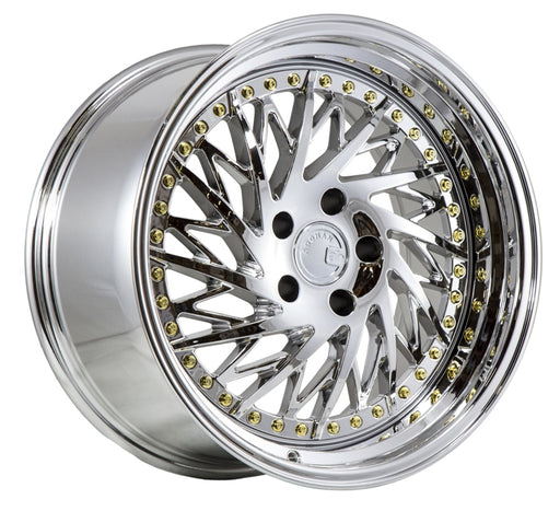 Aodhan DS03 Vacuum Chrome w/Gold Rivets