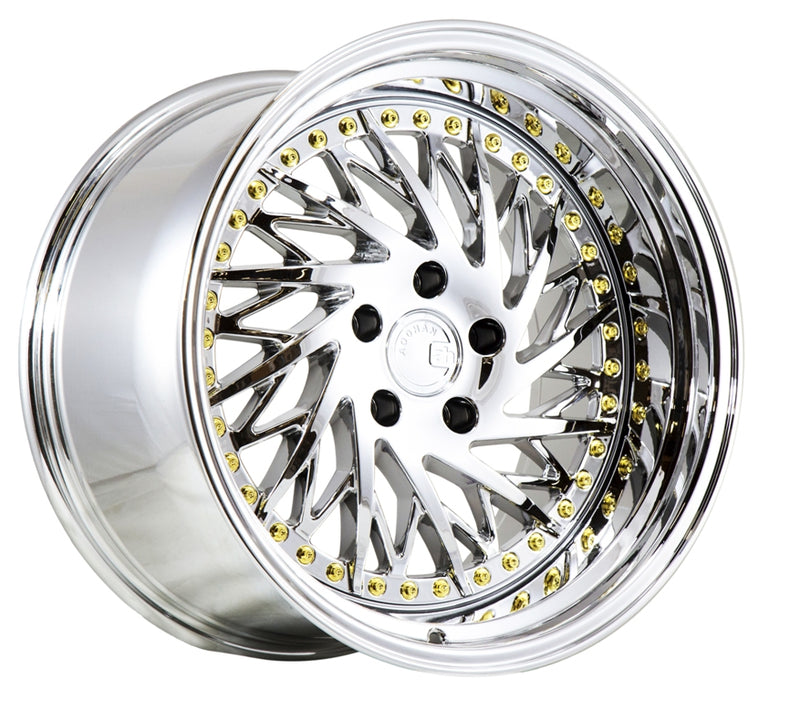 Aodhan DS03 Vacuum Chrome w/Gold Rivets
