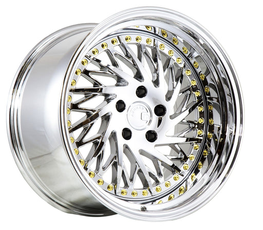 Aodhan DS03 Vacuum Chrome w/Gold Rivets