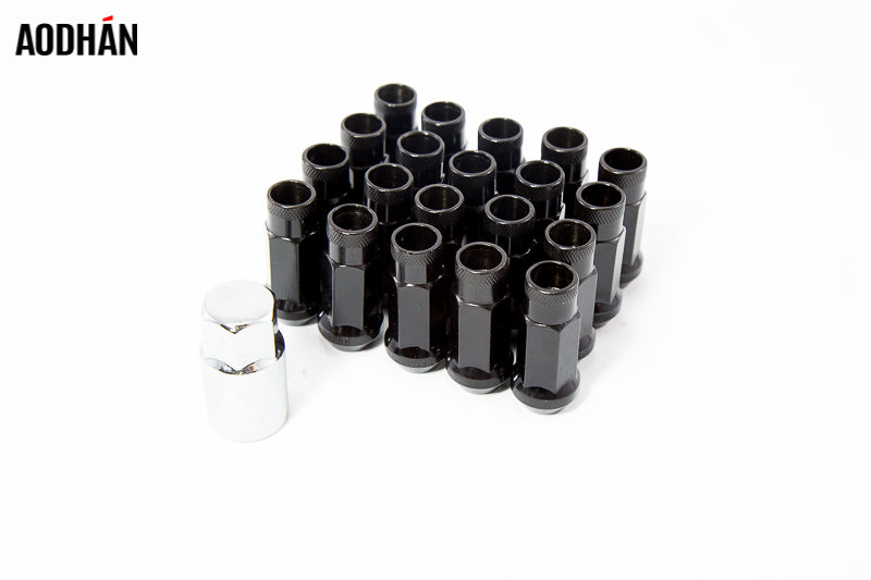 AODHAN XT51 OPEN ENDED LUG NUTS (SET OF 20PC WITH KEY) 12x1.25 BLACK