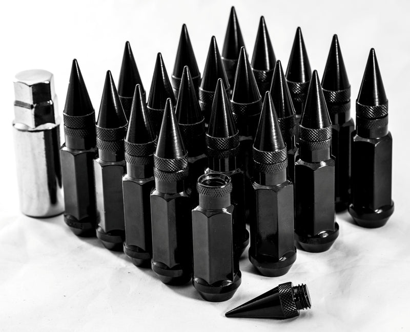 AODHAN XT92 SPIKED LUG NUTS (SET OF 20PC WITH KEY)12X1.25 BLACK