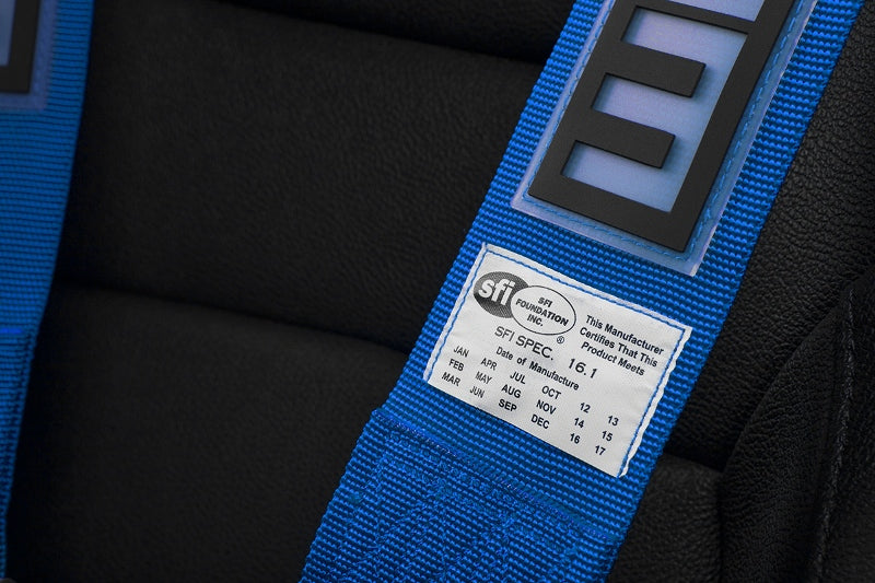 5 Point 3 inch SFI Approved Racing Harness - Blue