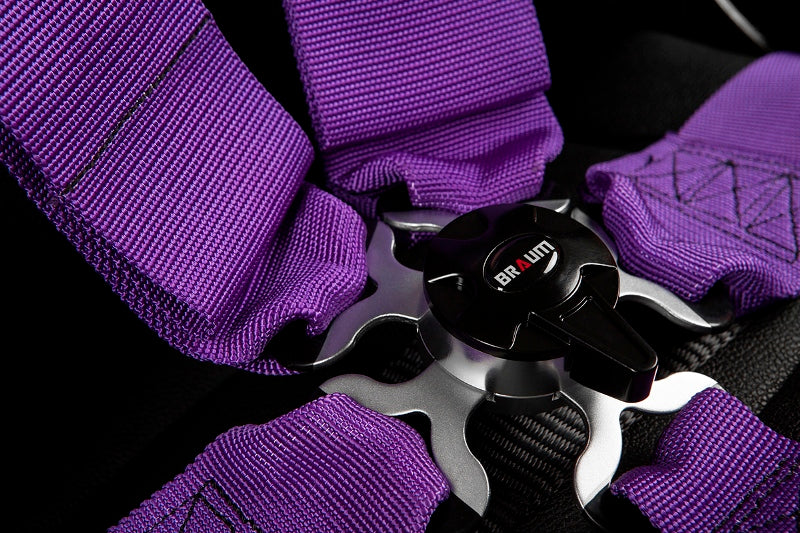 5 Point 3 inch SFI Approved Racing Harness - Purple