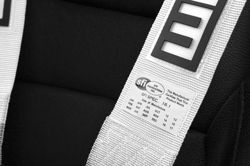 5 Point 3 inch SFI Approved Racing Harness - White