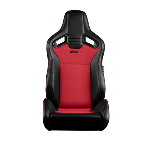 Elite V2 Series Sport Seats - Black Leatherette and Red Cloth
