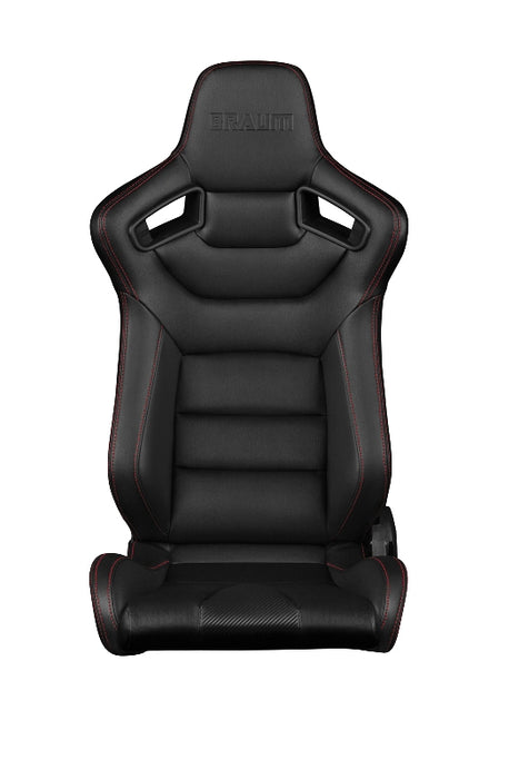 Elite Series Sport Seats - Black Leatherette (Red Stitching)