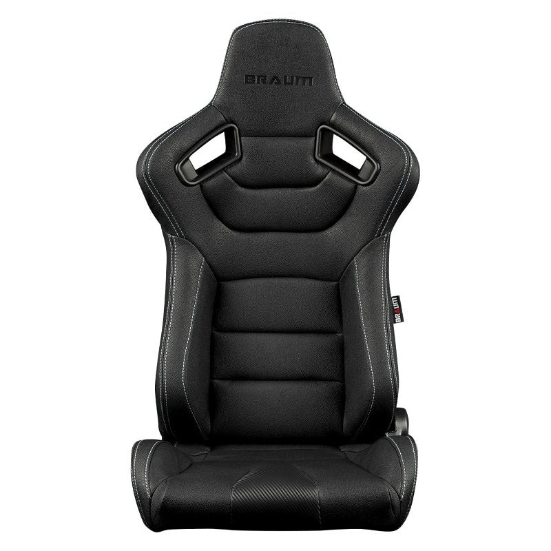 Elite Series Sport Seats - Black Leatherette (White Stitching)