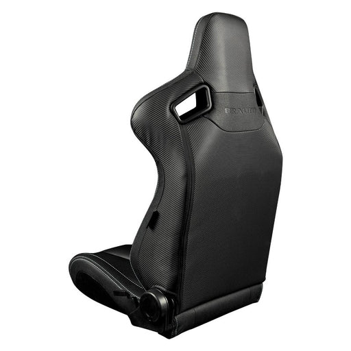 Elite Series Sport Seats - Black Leatherette (White Stitching)