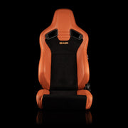 Elite V2 Series Sport Seats - British Tan PU & Black Suede - Low Base Version