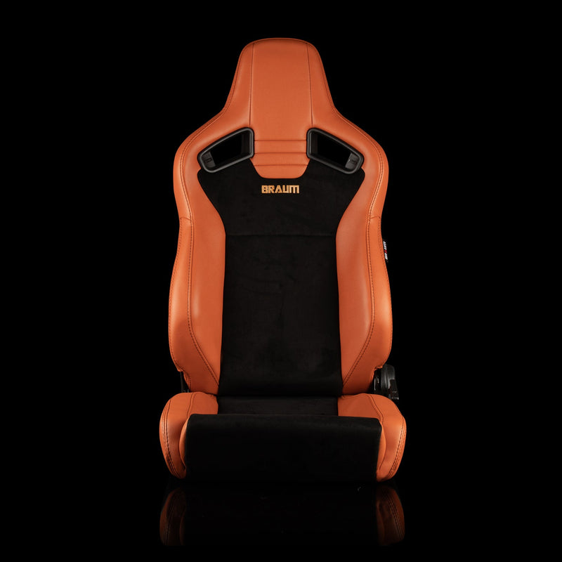 Elite V2 Series Sport Seats - British Tan PU & Black Suede - Low Base Version