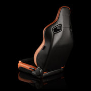 Elite V2 Series Sport Seats - British Tan PU & Black Suede - Low Base Version