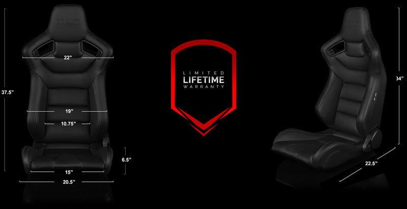 Elite Series Sport Seats - Charcoal Grey Leatherette