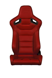 Elite Series Sport Seats - Red Leatherette (Black Stitching)