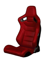 Elite Series Sport Seats - Red Leatherette (Black Stitching)