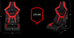 Elite-R Series Sport Seats - Black and Red Polo Cloth (Red Stitching)