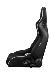 Elite-R Series Sport Seats - Black Polo Cloth (Grey Stitching / White Piping)