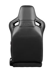 Elite-R Series Sport Seats - Black Polo Cloth (Grey Stitching / White Piping)