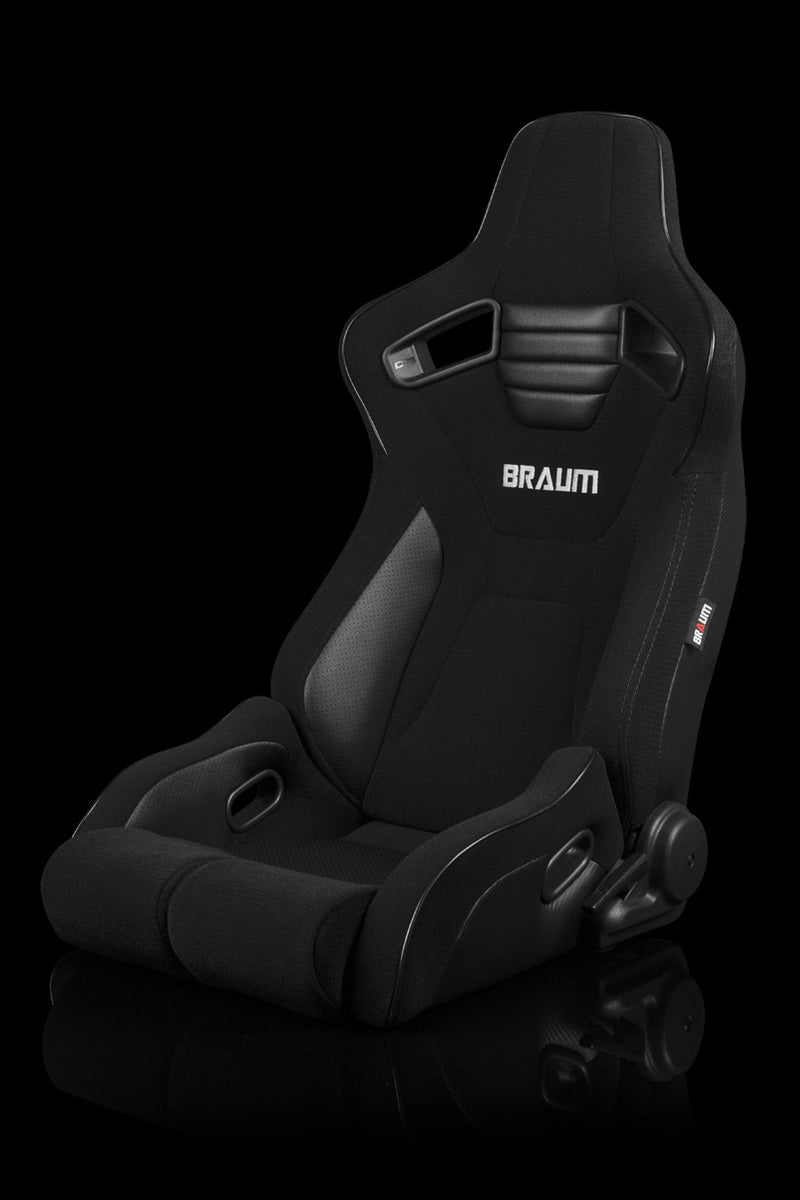 Elite-R Series Sport Seats - Black Jacquard (Black Stitching / Black Piping)