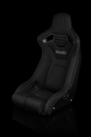 Elite-R Series Fixed Back Bucket Seat - Black Polo Cloth (Black Stitching / Black Piping)