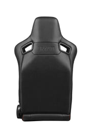 Elite-R Series Sport Seats - Black Leatherette (Red Stitching / Red Piping)