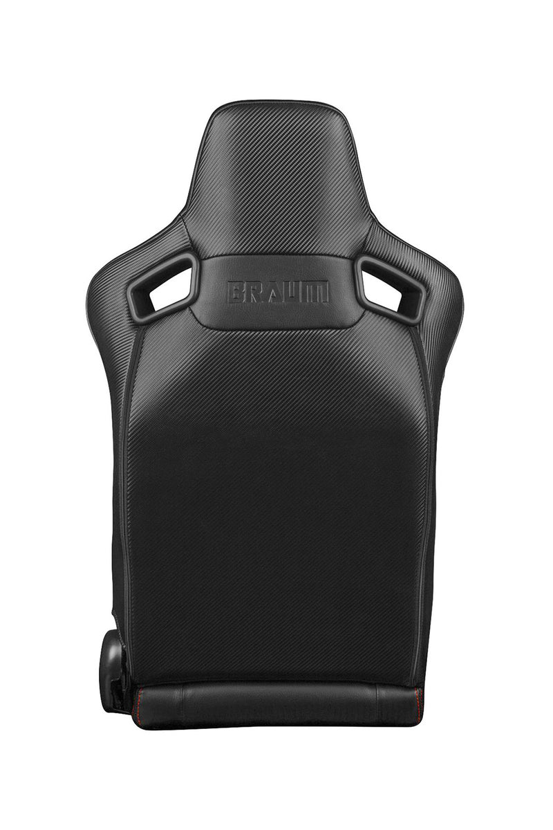 Elite-R Series Sport Seats - Black Leatherette (Red Stitching / Red Piping)