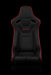 Elite-R Series Fixed Back Bucket Seat - Black Polo Cloth (Red Stitching / Red Piping)
