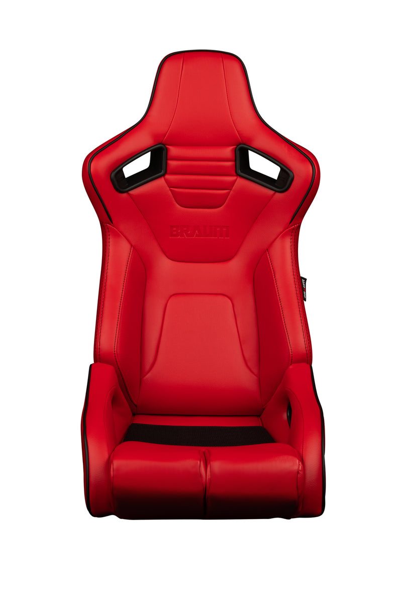 ELITE-R SERIES SPORT SEATS RED LEATHERETTE w/BLACK PIPING PAIR