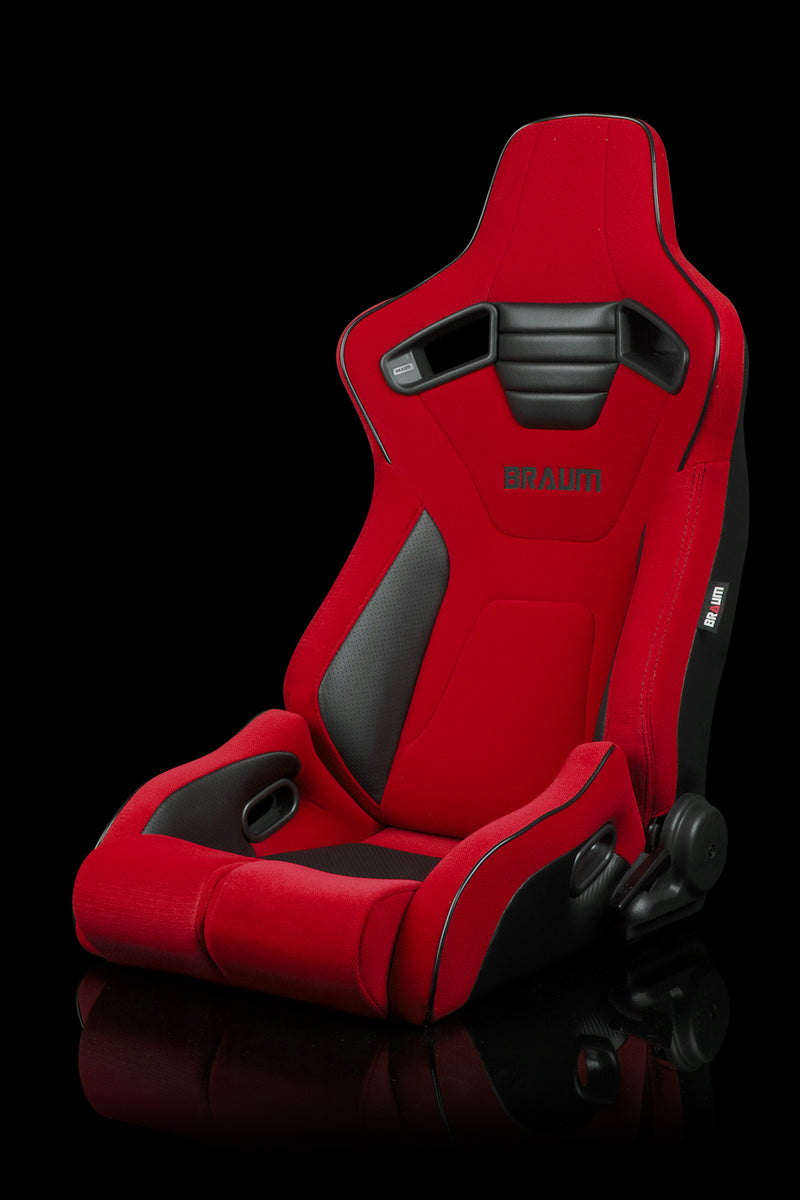 Elite-R Series Reclinable Bucket Seat - Red Cloth / Black Piping