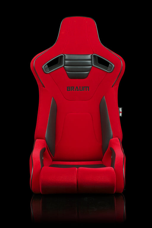 Elite-R Series Reclinable Bucket Seat - Red Cloth / Black Piping