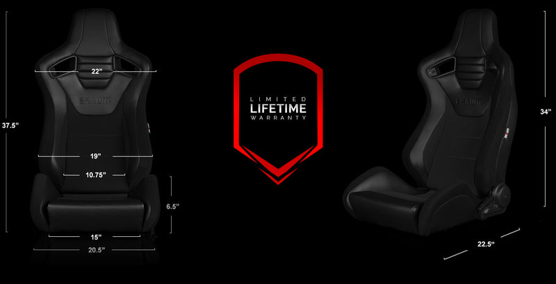 Elite-S Series Sport Seats - Black & Black