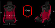Elite-S Series Sport Seats - Black & Red