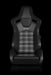 Elite-S Series Sport Seats - Black & Grey Plaid (Grey Stitching)