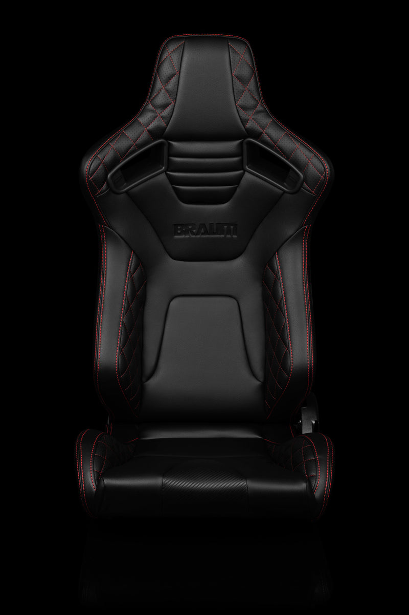 Elite-X Series Sport Seats - Black Diamond (Red Stitching)