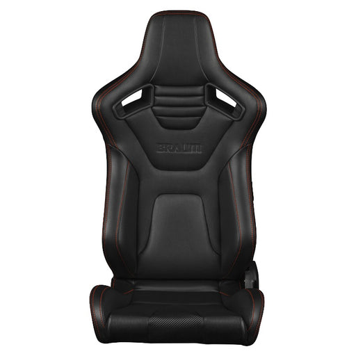 Elite-X Series Sport Seats - Black Leatherette / Carbon Fiber (Red Stitching)
