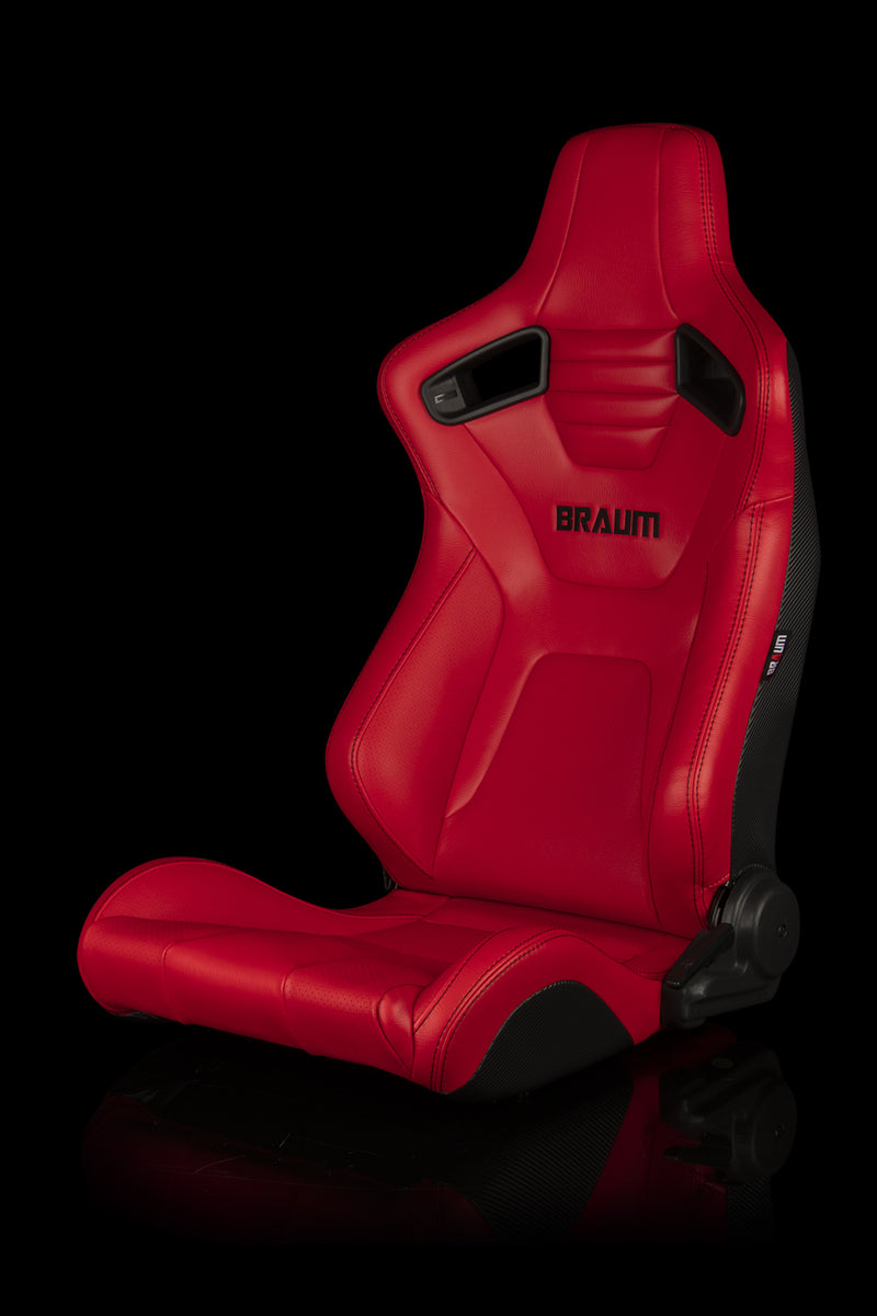 Elite-X Series Sport Seats - Red Leatherette (black Stitching)
