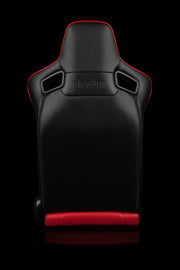 Elite-X Series Sport Seats - Red Leatherette (black Stitching)