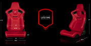 Elite-X Series Sport Seats - Red Leatherette (black Stitching)