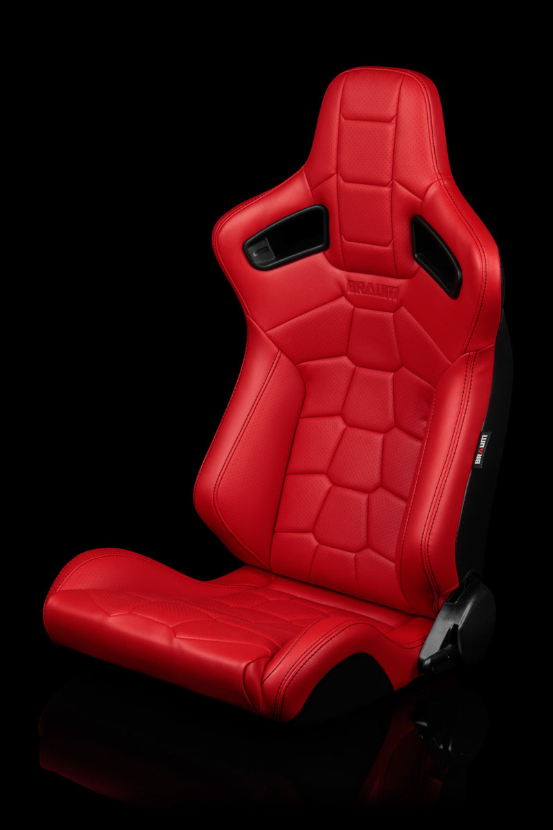 Elite-X Series Sport Seats - Komodo Edition | Red Leatherette (Black Stitching)