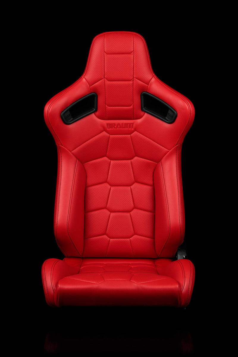 Elite-X Series Sport Seats - Komodo Edition | Red Leatherette (Black Stitching)