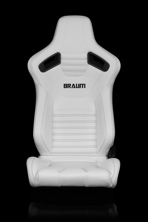 Elite-X Series Sport Seats - White Leatherette (Black Stitching)