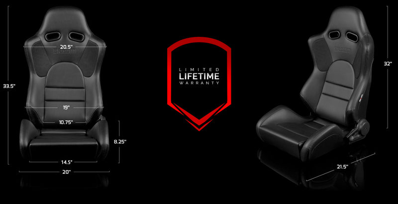 Advan Series Sport Seats - Black Jacquard / Black Alcantara Insert