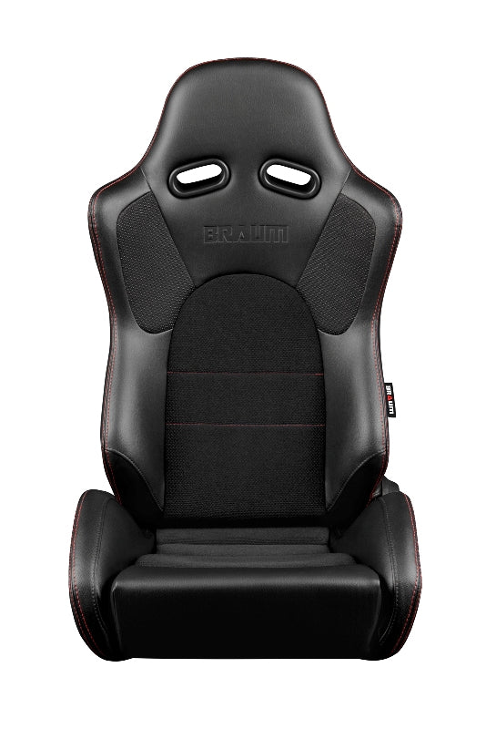 Advan Series Sport Seats - Black Leatherette (Red Stitching)
