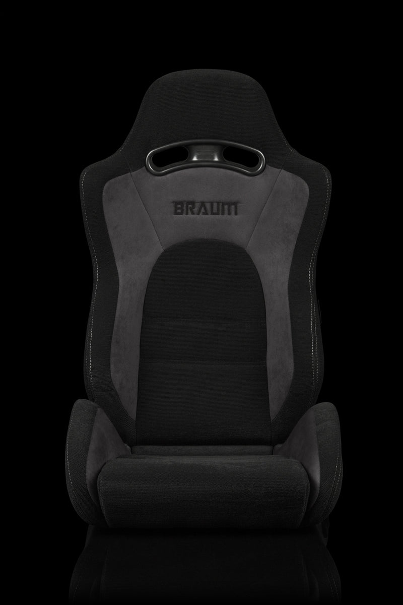 S8 Series V2 Sport Seats - Black Cloth with Grey Microsuede