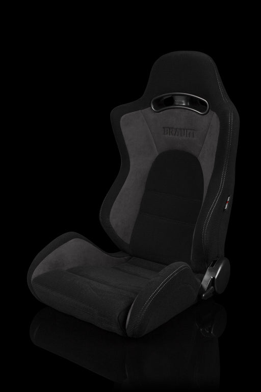 S8 Series V2 Sport Seats - Black Cloth with Grey Microsuede