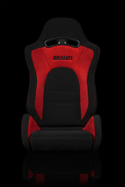 S8 Series V2 Sport Seats - Black Cloth with Red Microsuede